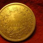 Franciaország nagyméretű ezüst 5 franc 1848 25 gramm 0.900 37 mm fotó