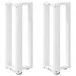 2 db fehér acél konzolasztal lábak T-alakú 25x28x(72-73) cm fotó