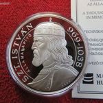 EZERÉVES MAGYARORSZÁG / AZ ÁLLAMALAPÍTÁS EMLÉKÉREM EZÜST: 31, 1g/999 PP, nagyon enyhe oxidfolt fotó