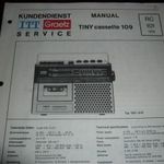 ITT GRAETZ TINY cassette 109 rádiómagnó szervízinformáció fotó