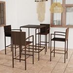 5 részes barna polyrattan kerti bárszett fotó