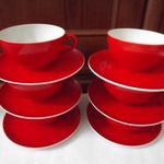 6 db régi Zsolnay art deco porcelán teás csésze és alátét fotó