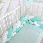 BabyLion Prémium Fonott rácsvédő - Menta-Fehér-Menta fotó