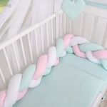 BabyLion Prémium Fonott rácsvédő - Menta-Fehér-Rózsaszín fotó