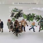 KF126 H0 1: 87 Preiser 10187 Karácsonyfa vásár jelenet figura készlet fotó