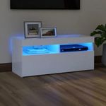 fehér TV-szekrény LED-lámpákkal 90 x 35 x 40 cm fotó