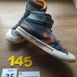 (145.) Converse magas szárú 35-ös fekete-sárga cipő. Használt! fotó