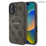 Apple iPhone 16, GUESS 4G RING CLASSIC LOGO, Telefontok, Műanyag, Bőrrel bevont hátlap, Szilikon ... fotó