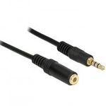 DeLock Extension Cable Audio Stereo Jack 3.5mm male / female IPhone 4 pin 0, 5m Black 84716 Kiegés... fotó