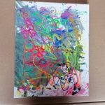 Naív festő temperamentumos absztrakt festmény 50x40 cm , neon fotó