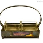 ART DECO FŰSZERTARTÓ 2 ÜVEGBETÉTTEL fotó