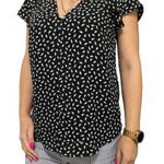 H&M fekete fehér mintás extra divatos M/L romantikus FELSŐ k27 fotó