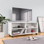 fehér szerelt fa TV-szekrény görgőkkel 90 x 35 x 35 cm fotó