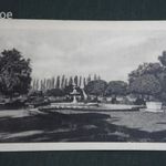 Képeslap, Győr, kastély park szökőkút látkép , 1955 fotó