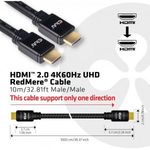 club3D HDMI Csatlakozókábel HDMI-A dugó, HDMI-A dugó 10.00 m Fekete CAC-2313 Lángálló, High Speed... fotó