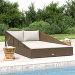 barna polyrattan kerti ágy 110 x 200 cm fotó