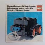 LEGO 4.5V elemes motor szett (107-1) használati utasítás prospektus, 1976 - többnyelvű kihajtható fotó