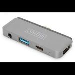 Digitus USB-C 4 portos univerzális mobil dokkoló (DA-70893) (DA-70893) fotó