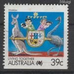 1988. Ausztrália Australia Mi: 1127D társadalomban élni turizmus címer kenguru emu fotó