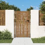 bambuszmintás corten acél kerti kapu 105 x 205 cm fotó