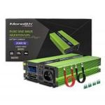 Qoltec Monolith tiszta szinuszhullámos Inverter | Akkumulátortöltő | UPS | 1000W | 2000W | 12V - ... fotó