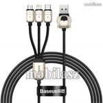 BASEUS Year of the Tiger 3 az 1-ben adatatátviteli kábel / USB töltő - FEKETE - USB Type-C, micro... fotó