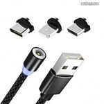 Mágneses usb töltőkábel , 3 fajta csatlakozási fej kiegészítővel GZ-15974 fotó