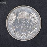 1908 5 korona ezüst érme fotó