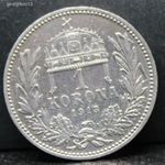 1913. Ferenc József. 1Korona . Hibátlan ezüst érme. fotó