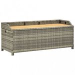 szürke polyrattan kerti tárolópad 120 cm fotó