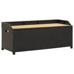 fekete polyrattan kerti tárolópad 120 cm fotó