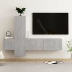 3 részes betonszürke forgácslap TV-szekrényszett fotó