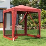piros HDPE rendezvénysátor 4 hálós oldalfallal 2 x 2 m fotó