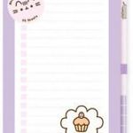 Pusheen cicás notesz, jegyzettömb, 10x21cm, mágneses, Moments, lila fotó