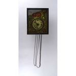 1V847 Antik parasztóra, rózsás istállóóra, falióra 23.5 x 19.5 cm fotó