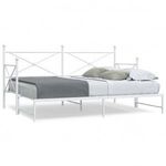Daybed with Trundle without Mattress White 80x200 cm acél fotó
