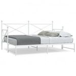 Daybed with Trundle without Mattress White 90x190 cm acél fotó