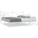Daybed with Trundle without Mattress White 100x190 cm acél fotó