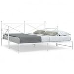 Daybed with Trundle without Mattress White 100x200 cm acél fotó