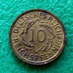 MÁRKA 10 PFENNIG 1936 A NÉMET FÉMPÉNZ fotó