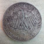 Németország 5 márka, 1973 emlékérme, 125. Évforduló - Frankfurti Nemzetgyűlés, Ezüst 0.625 fotó