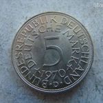 EZÜST NÉMET 5 MÁRKA, 1970 D. 1 DB. 11, 2 GR. fotó
