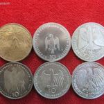 6db NÉMET 10 MÁRKA 1972-1993 EZÜST: 92, 9g EGYBEN ELADÓ ! kiv+, enyhe oxidfolt fotó