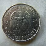 EZÜST NÉMET NÁCI TEMPLOMOS/DÁTUMOS 5 MÁRKA, 1934 D. 1 DB. 13, 88 GR. fotó