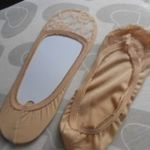 Gyönyörű bézs csipkezokni - titokzokni balerina cipőbe fotó