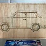 - Trabant 3D hatású gravírozott fa tábla - retró veterán autó - ajándék garázs dísz - új - 1ft nmá fotó