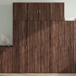 barna tölgy színű szerelt fa magasszekrény 80 x 42, 5 x 249 cm fotó