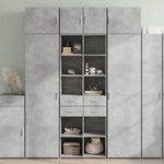 betonszürke szerelt fa tárolószekrény 70 x 42, 5 x 225 cm fotó