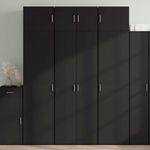 fekete szerelt fa tárolószekrény 70 x 42, 5 x 225 cm fotó