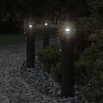 fekete rozsdamentes acél kültéri állólámpa érzékelővel 60 cm fotó